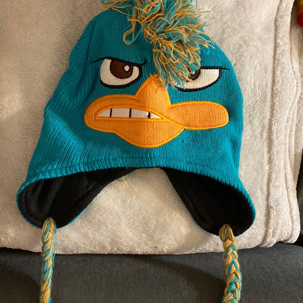 Disney Angry Birds lined winter hat with side tassels.